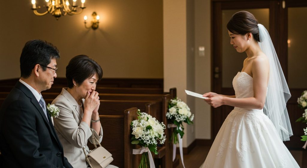 新郎新婦から“手紙リレー”