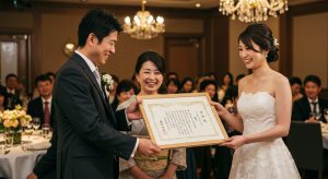 両親へ「感謝の証書」プレゼント