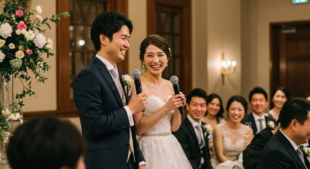 結びの挨拶で“ふたり同時に”スピーチ
